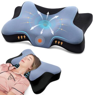 Подушка для шиї DONAMA, подушка з піни з ефектом пам&39яті, подушка для сну на боці, спині та животі, синячорна, 663713 см
