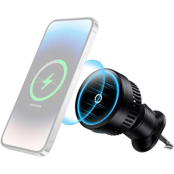 Магнітний автомобільний тримач для мобільного телефону Baseus MagPro 15W (чорний)