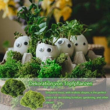 Мох Tcnzdy 100г, мох для рукоділля, штучний мох, мох для декору, міцний мох, штучний мох для рослин, декоративний мох, штучний і штучний мох для рукоділля для прикраси саду