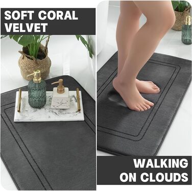 Комплект килимків для ванної кімнати, 3 предмети, піна з ефектом пам&39яті, нековзний та вбираючий, можна прати, м&39який та швидковисихаючий, килимок для душу, туалету та ванни, сірий, 120 x 50 см 50 x 80 см 50 x 60 см