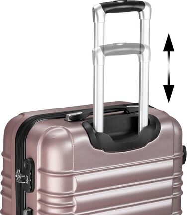 Комплект валіз Zelsius з 4 предметів, рожевий Валізи з твердої оболонки ABS з кодовим замком, 4 колесами та внутрішньою перегородкою Валіза ручної поклажі, комплект з 4 твердих валіз, візок, велика валіза