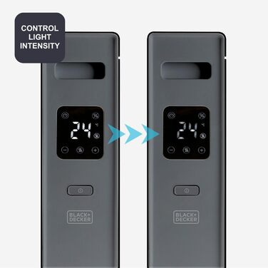 Конвекторний обігрівач, обігрівач, вентилятор, 2000 Вт, світлодіодний дисплей, 2 рівні потужності, таймер, захист від перегріву, ручка для перенесення, чорний 2000 Вт Цифровий, 2001E -