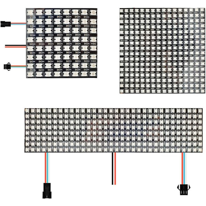 Гнучкий 16x16 піксельний панельний матричний екран WS2815 Світлодіодний модуль WS2812 Індивідуально адресована стрічка 5 В 12 В (8X32, 5 В Ws2812b IC), 2812B RGBIC