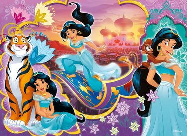 Пазли для дітей від 3 років - 4 х 48 елементів - 2 в 1 двосторонні зі спинкою для розфарбовування - Принцеси Діснея - Зроблено в І