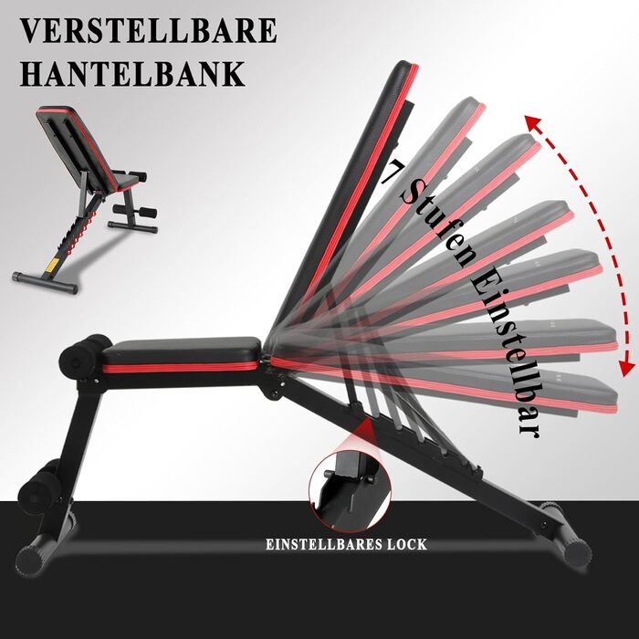 Складана регульована багатофункціональна похила лава для силових тренувань ISE, тренажер для м&39язів живота з 7-позиційною регульованою спинкою для тренування всього тіла, домашній тренажер для живота, лава для сидячих пресів 5902