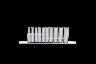 Набір торцевих головок KS Tools 917.0610 CLASSIC 1/4, шестигранних, подовжених, 10 шт., 4-13 мм