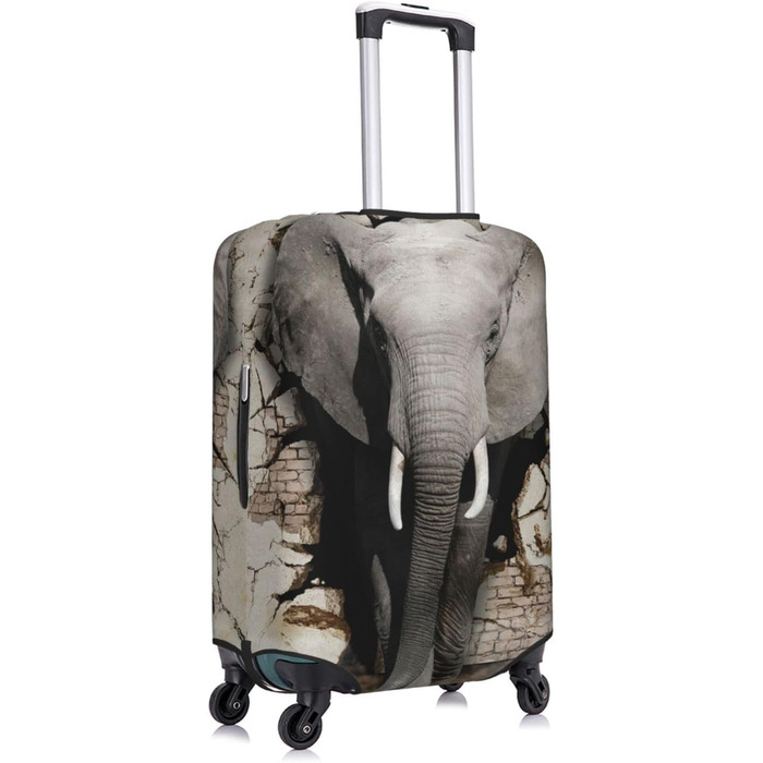 Чохол для валізи Слон, еластичний, що миється, захист багажу для подорожей та роботи (45,7 - 81,3 см), Чорний, Малий, 3D-