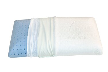 Подушка Mlily, подушка для сну, EBI. - K75.35.14 Гелева подушка для підтримки шиї Ортопедична гелева пінна подушка з наволочкою з алое вера Подушка Dream Sleep Visco 75x35x14см Біла