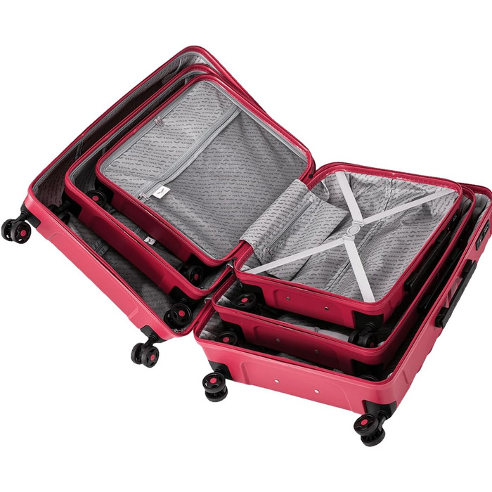 Валіза Wings з твердим корпусом - велика дорожня валіза та візок - надлегка валіза на колесах - ручна поклажа - валіза з замком - маленький візок для літака, біла, 56x421,5 см