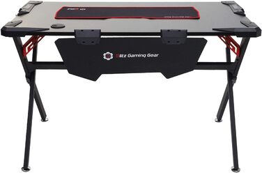 Письмовий стіл Mendler HWC-F11, комп&39ютерний стіл, молодіжний стіл, ігровий стіл, 120x75 см, чорний колір MVG