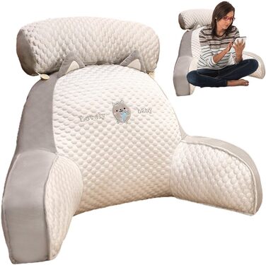 Подушка для спинки ліжка Подушка для читання, подушка для спини з підлокітниками для роботи за ноутбуком, читання, ігор, перегляду телевізора 50x70 см Кіт