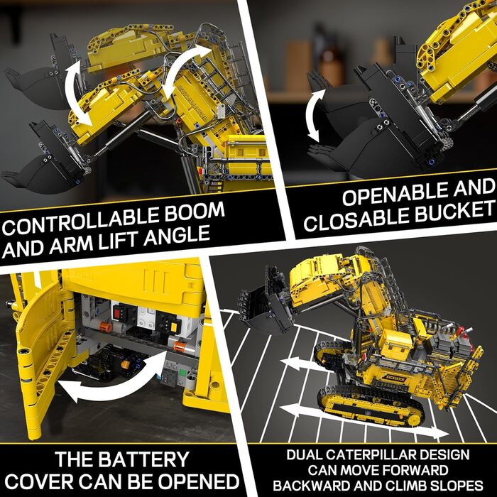 Екскаватор Mold King 17070 MOC Technic з дистанційним керуванням для гусеничного екскаватора Liebherr R 9800, 4767 Parts Technolog