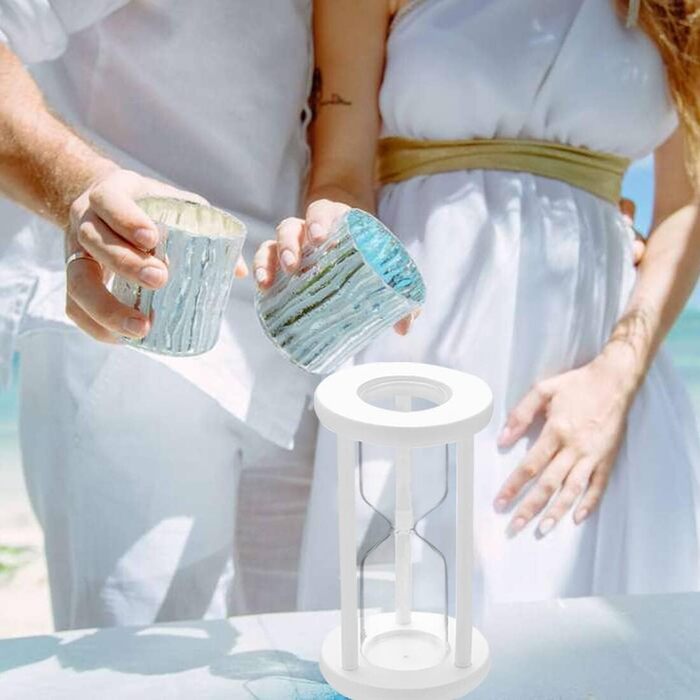 Пісочний годинник SuLiao для Uten, поворотний на 720, старовинний білий пісочний годинник, вінтажний пісочний годинник 1 Hora Reloj de Arena, великий метал, пісочне скло, офіс, письмовий стіл, дім, весільні прикраси (чорний, зроби сам)