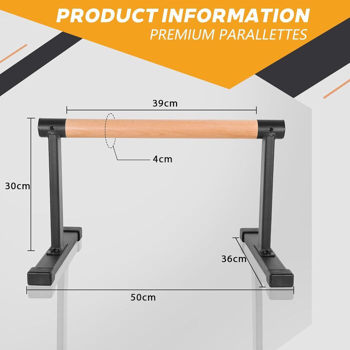 Паралелети, ручки для калістеніки для стійки на руках, віджимань та штовхань - дерев&39яні ручки для домашнього та вуличного фітнесу, домашнє калістетичне обладнання - чорні, великі