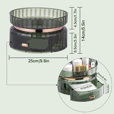 Організатор косметики BTremary, органайзер для косметики, що обертається на 360, косметичний органайзер для декору туалетного столика, спальні, стільниці у ванній кімнаті