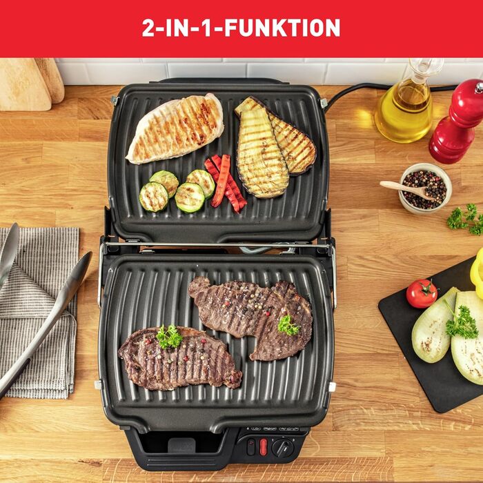 Контактний гриль 2-в-1 Tefal GC3050 сендвічниця та настільний гриль/BBQ, подвійна антипригарна поверхня, регульований термостат, 2000 Вт, 32 x 32 x 14 см