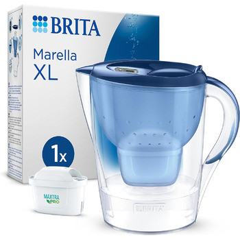 Фільтр для води BRITA Глечик-глечик Marella XL синій (3,5 л) в т.ч. картридж MAXTRA PRO All-in-1 фільтр для води для зменшення вапняного нальоту, хлору, свинцю, міді та речовин, що погіршують смак у воді Неодружений