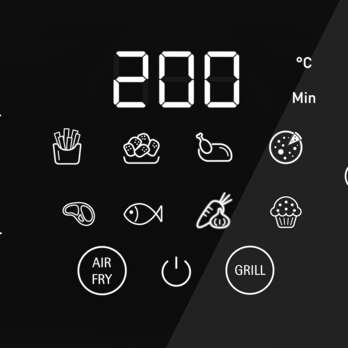Мультикнопкова фритюрниця WMF, фритюрниця, 1550 Вт, 0,8 кг для 4-6 осіб, здорове смаження, зневоднення, гриль, фритюрниця з 8 програмами, фритюрниця 4,2 л, чорна