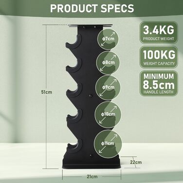 Стійка для гантелей, місце для зберігання гантелей, міцна сталева стійка для гантелей, місце для зберігання гантелей, доступне у варіантах з 3, 5 та 6 рівнями. Мала 5-рівнева для 0,5-7 кг