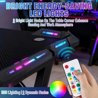 Ігровий стіл Storeo Imp, 140 x 60 см, МДФ / сталь / вуглецеве волокно, чорний