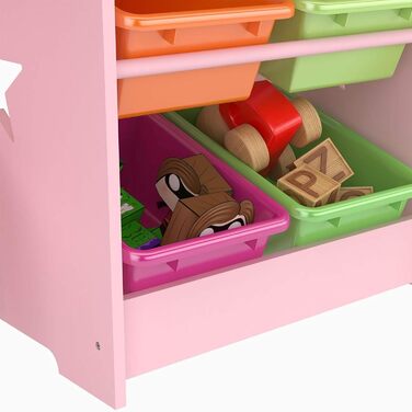 Дитячий стіл та стільці - Дитячі столи з масиву дерева рожевого кольору - Стіл з 4 коробками для зберігання, Дитячий стіл у формі зірки з 2 стільцями - Екологічно чистий