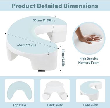 Подушка для сну на боці з проймою, ергономічна подушка, піна з ефектом пам&39яті, ортопедична подушка для підтримки шиї для сну на боці, для шиї та плечей