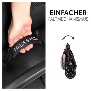 Для дітей від народження до 22 кг з функцією нахилу, гумові шини, підсклянник, UPF 50, маленька складна, XL кошик до 3 кг (Minnie