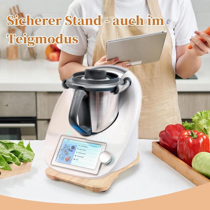 Розсувна дошка для Thermomix TM6 TM5, розсувна дошка з дерева, слайдер з ергономічними ручками Також підходить як розсувна дошка для Thermomix TM5, дошка з листяних порід Rubberwood для Thermomix TM6 & TM5