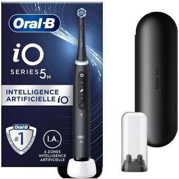 Електрична зубна щітка Oral-B iO 5N, чорна, Bluetooth, 1 щітка, 1 дорожній футляр