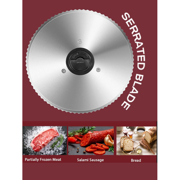 Зубчасте лезо з нержавіючої сталі FOHERE 190 мм, електричний нарізувач їжі, зубчасте лезо, тільки для електричної хліборізки FOHERE