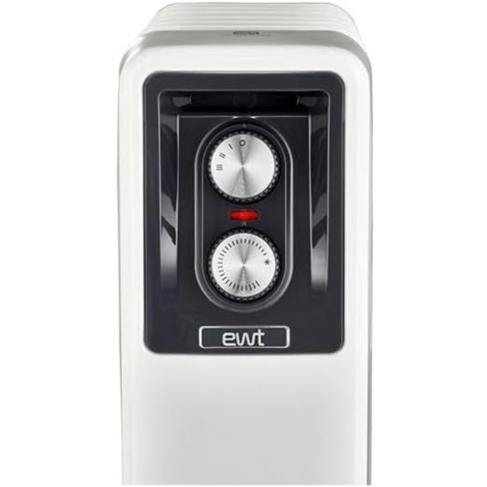 Допоміжний обігрівач для великих приміщень, включаючи 3 режими нагріву, мобільний завдяки колесам та заглибленим ручкам, обігрівач з ребристою конструкцією для рівномірного нагрівання, 2500 Вт, білий, 25M