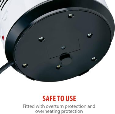 Електричний вентилятор Alpina 1500 Вт Радіатор з таймером та пультом дистанційного керування Коливальний обігрівач з функцією охолодження та обігріву 18 x 18 x 37 см, Білий