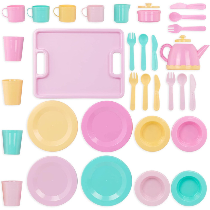 Дитячі кухонні аксесуари Набір посуду та чайник - Дитячий посуд для ігрової кухні - Іграшкові кухонні аксесуари Ігровий посуд від