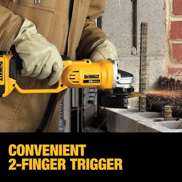 Акумуляторна кутова шліфувальна машина Dewalt 18 В DCG412N (діаметр диска 125 мм, плоский корпус редуктора для використання в обме