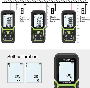 Лазерний далекомір Huepar 120M з літій-іонним акумулятором, з РК-підсвічуванням M/In/Ft з декількома режимами вимірювання, такими як вимірювання піфагора/відстані/площі/об'єму, для використання в приміщенні LM120A 120m/393ft