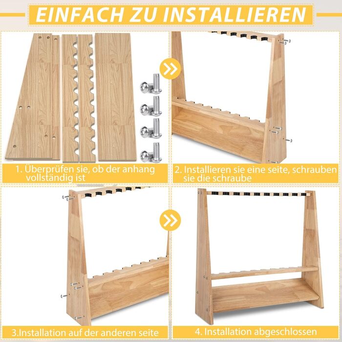 Дерев&39яний тримач для вудок на 10 вудок з кріпильними аксесуарами, 60 x 18 x 58 см, оригінальне дерево, підставка для вудок