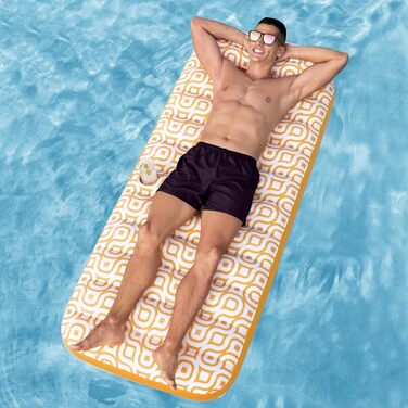 Надувний матрац Bestway з оксамитовою поверхнею, 169 x 77,5 x 30,5 см, 1 особа, ПВХ, 2 повітряні камери, оксамитова поверхня, вбудований тримач для напоїв, запобіжний та швидкознімний клапан, латка для ремонту