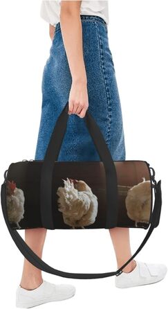 Спортивна сумка для подорожей, дизайн три курки, чорний колір, універсальний розмір