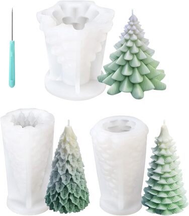 Набір із 3 форм для різдвяних ароматичних свічок своїми руками Zounin