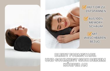 Дитячий валик для шиї Totsy з чохлом, валик для йоги, валик для колін, позиціонувальний валик, оксамит 40x15 см - подушка для шиї, валик для подушки, валик для йоги, подушка для колін, декоративна подушка та маленька подушка, довгий валик, чорна подушка