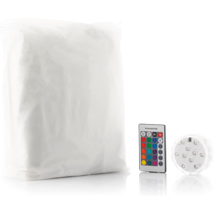 Надувне крісло з різнокольоровим світлодіодним підсвічуванням та пультом дистанційного керування, Chitt InnovaGoods, сіре, біле та сіре крісло