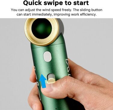 Електричний металевий пилосос Kica JetFan 2S - 117000 об./хв., міні-повітряний повітродувник з плавним керуванням і кнопкою Turbo, портативний розпилювач стисненого повітря для ПК, автомобіля, офісу, дивана - зелений (JetFan 2 Upgrade)