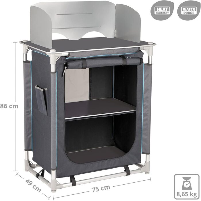 Кемпінг подорожі кухня морена кухонна коробка складаний шафа стіл вітрове скло алюміній