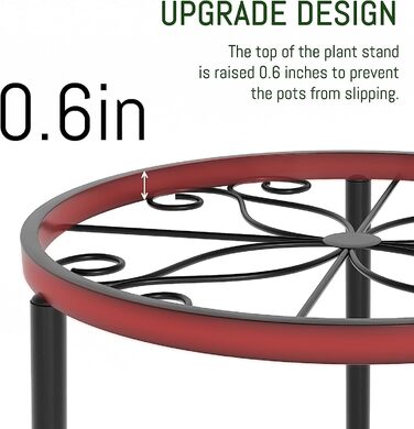Набір із 5 металевих підставок для квітів, підставок для рослин для кімнатних та вуличних садових рослин, підставок для квіткових горщиків для рослинних драбин, антикорозійної залізної стійки для декору дому та саду (чорна)