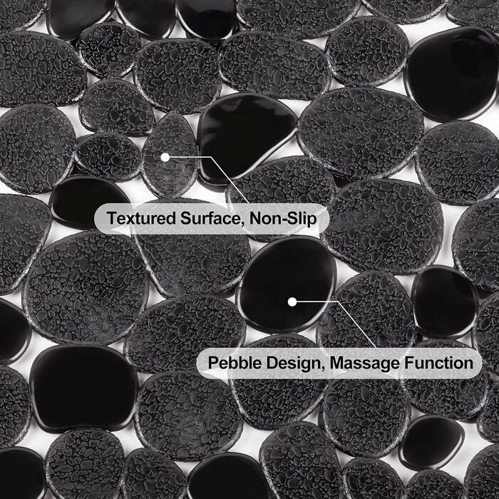 Килимок для душу, нековзний пластиковий килимок для дітей та сім'ї (чорний, квадрат-5454 см) Чорний квадрат-5454 см