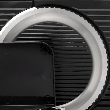 Харчовий слайсер ЧОРНИЙ Зроблено в EU I Компактний електричний слайсер, Хліборізка Ø 170 мм лезо з нержавіючої сталі 2в1 Регульований 0-17 мм, без бісфенолу А 100 Вт (142420002) Чорний RS42, 42