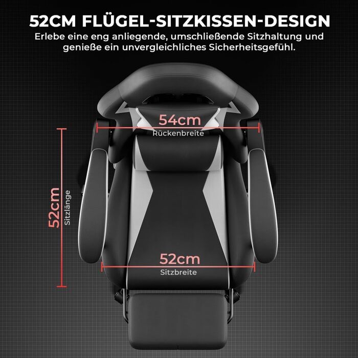 Безбрендове ігрове крісло ергономічне з регульованою висотою з підголівником, поперековою подушкою, обертове крісло для офісу, домашнього офісу, ПК, для дорослих та підлітків (чорно-біле ПВХ), 0I&I0I