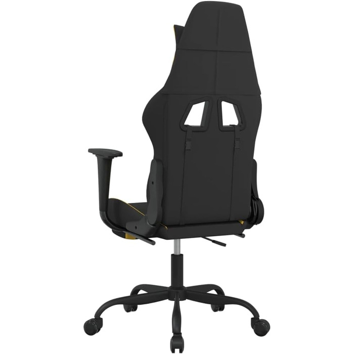 Геймерське крісло з підставкою для ніг, чорно-жовта тканина, регульована спинка та висота, функція повороту на 360 градусів, повітропроникний чохол, міцний металевий каркас, ергономічний дизайн, 36 x 45 см (Ш x Г), чорно-жовтий