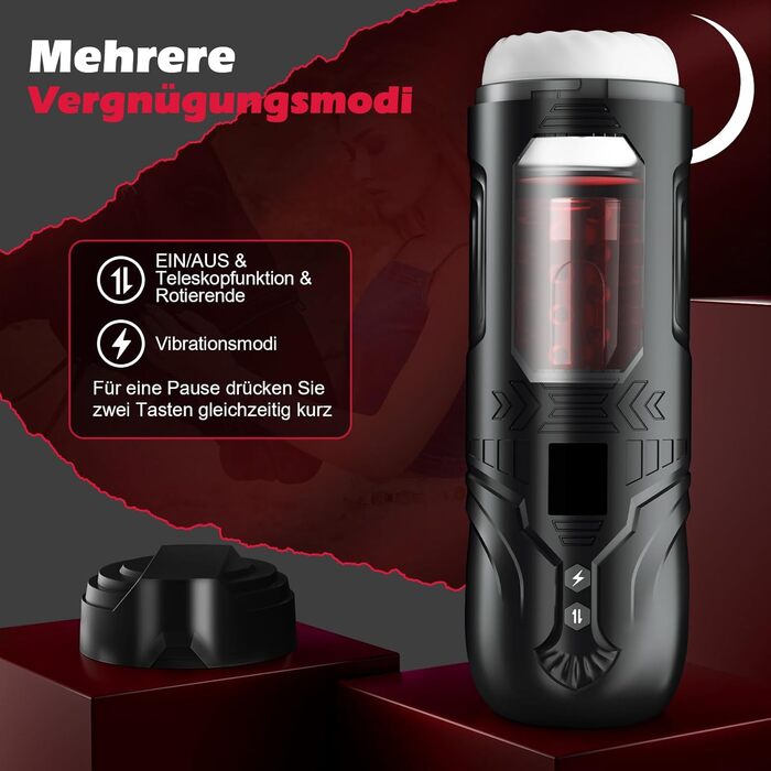 Електричний мастурбатор HIVEFUN для чоловіків, з 7 режимами вібрації, поштовхів та обертання