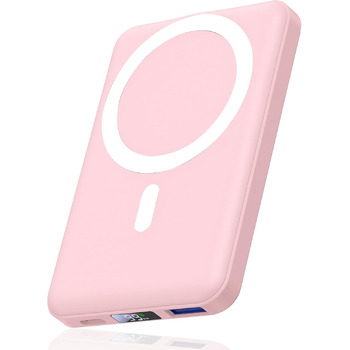 10000mAh Wireless Power Bank with USB C in&Out, 22.5W Small but Strong Magnetic Power Bank for iPhone 16/15/14/13/12 Pro/Pro Max/Plus/Mini (Pink), 10000mAh Wireless Power Bank with USB C in&Out, 22.5W Small but Strong Magnetic Power Bank for iPhone 16/15/